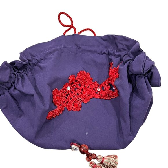 Purple & Red Lace Floral Top Skirt Drawstring Pouch Plus Size Cosplay Theater - Picture 5 of 16